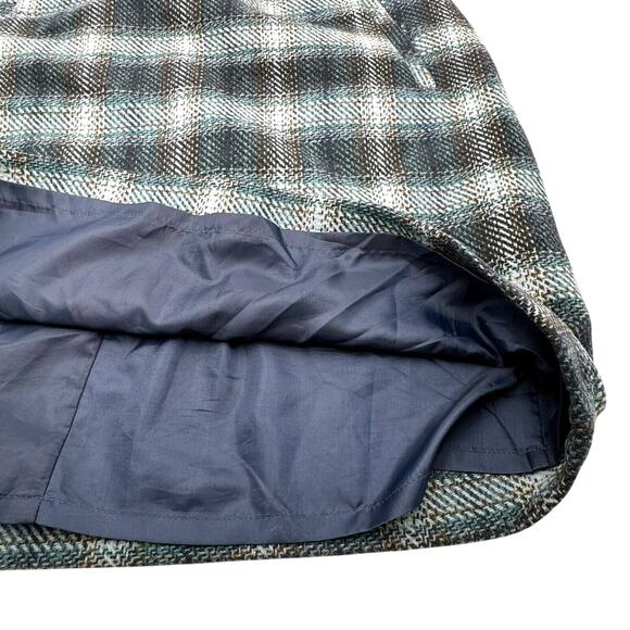TALBOTS Women's 12 Blue Plaid Wool Skirt Pockets‎ Lined Side Zip Preppy Academic - Picture 3 of 7